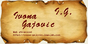Ivona Gajović vizit kartica